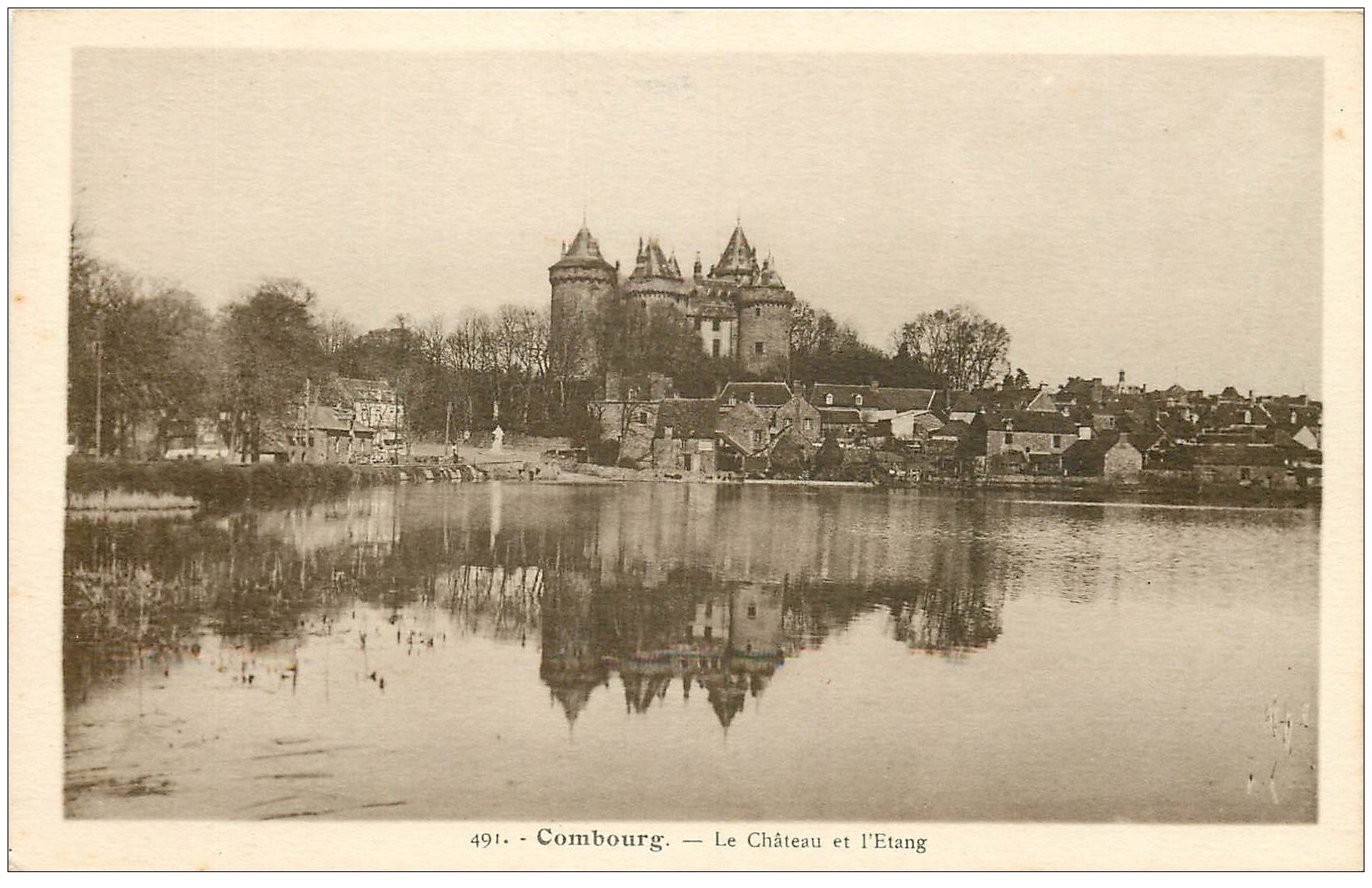 carte postale ancienne 35 COMBOURG. Château Etang 491