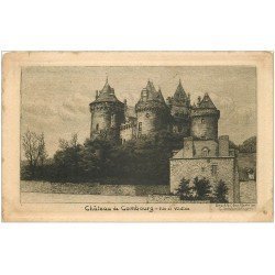 carte postale ancienne 35 COMBOURG. Château papier velin bords découpe à la ficelle