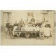 carte postale ancienne RARE 03 AINAY-LE-CHATEAU. Un repas de Famille vers 1900. Carte Photo