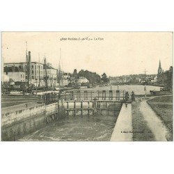 carte postale ancienne 35 REDON. Port et Ecluse 1919