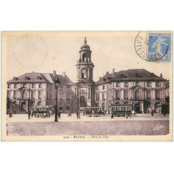carte postale ancienne 35 RENNES. Hôtel de Ville 1921