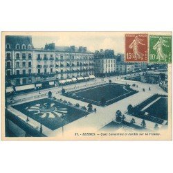 carte postale ancienne 35 RENNES. Jardin Quai Lamartine