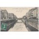 carte postale ancienne 35 RENNES. Les Quais Palais Commerce 1909 (défaut)...