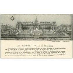carte postale ancienne 35 RENNES. Palais Commerce 1918