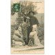 carte postale ancienne 35 ROTHENEUF. Maison Ermite Roches sculptées 1912