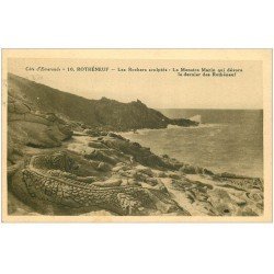 carte postale ancienne 35 ROTHENEUF. Rochers sculptés Monstre Marin