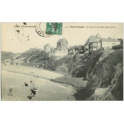 carte postale ancienne 35 SAINT-ENOGAT. Plage Villas 1909