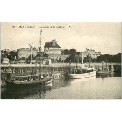 carte postale ancienne 35 SAINT-MALO. Bassin et Château