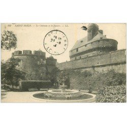 carte postale ancienne 35 SAINT-MALO. Château Square 1914
