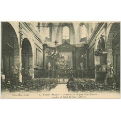 carte postale ancienne 35 SAINT-MALO. Eglise Saint-Sauveur