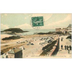 carte postale ancienne 35 SAINT-MALO. Grève Bon-Secours Grand Bey 1912