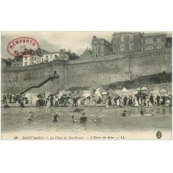 carte postale ancienne 35 SAINT-MALO. Plage Bon-Secours