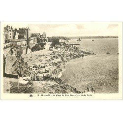 carte postale ancienne 35 SAINT-MALO. Plage Bon-Secours 10