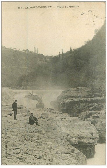 carte postale ancienne 01 Bellegarde Coupy. Perte du Rhône 1909