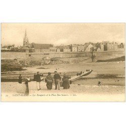 carte postale ancienne 35 SAINT-MALO. Remparts Place Bon-Secours