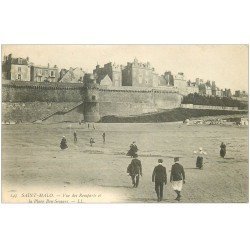 carte postale ancienne 35 SAINT-MALO. Remparts Plage Bon-Secours