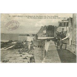 carte postale ancienne 35 SAINT-MALO. Remparts Tour Notre-Dame 1921