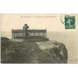 carte postale ancienne 35 SAINT-MALO. Tombeau Chateaubriand 1912