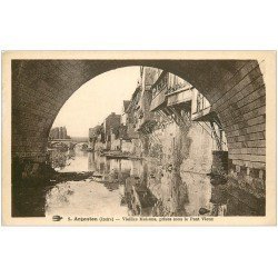 carte postale ancienne 36 ARGENTON. Sous Pont Vieux