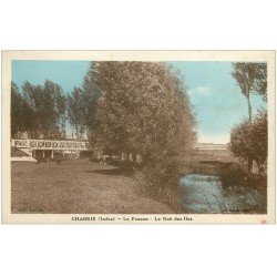 carte postale ancienne 36 CHABRIS. Fouzon Gué des Iles vaches 1937