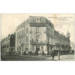 carte postale ancienne 36 CHATEAUROUX. Hôtel du Faisan rue Bourdillon avenue de la Gare 1907