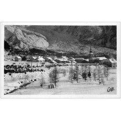 carte postale ancienne 05 L'ARGENTIERE. Sous la neige. Carte Photo émaillographie