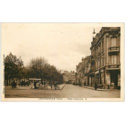 carte postale ancienne 36 CHATEAUROUX. Place Gambetta. Glacier ambulant