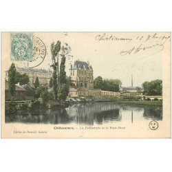 carte postale ancienne 36 CHATEAUROUX. Préfecture Pont-Neuf 1905