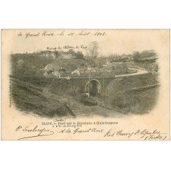 carte postale ancienne 36 CLUIS. Pont sur Bouzanne 1902