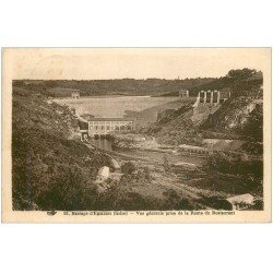 carte postale ancienne 36 EGUZON. Barrage Route du Restaurant