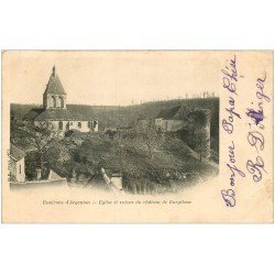 carte postale ancienne 36 GARGILESSE. Eglise et Château 1904
