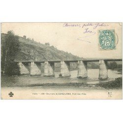 carte postale ancienne 36 GARGILESSE. Pont des Piles 1904