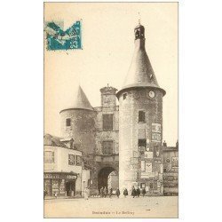 carte postale ancienne 36 ISSOUDUN. Beffroi 1924. Affiche Absinthe