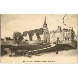 carte postale ancienne 36 LA CHATRE. Eglise Hospice 1918 (timbre absent)