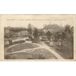 carte postale ancienne 36 LA CHATRE. Mairie et Collège Square Sand