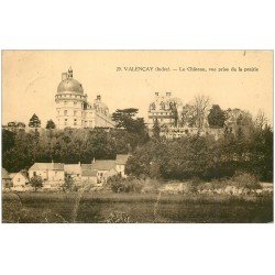 carte postale ancienne 36 VALENCAY. Château 1929. Tampon Mairie De Veigne