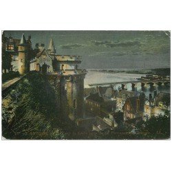 carte postale ancienne 37 AMBOISE. Château de Nuit 1924