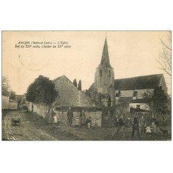 37 ANCHE. Nef Eglise 1926 avec Paysans au labeur