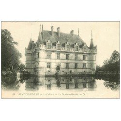 carte postale ancienne 37 AZAY-LE-RIDEAU. Château Façade 1913 LL 28