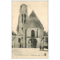carte postale ancienne 37 BOURGUEIL. L'Eglise et Enfants 1917