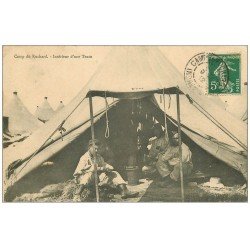 carte postale ancienne 37 CAMP DU RUCHARD. Intérieur Tente 1912