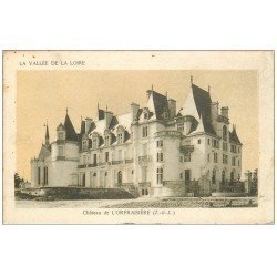carte postale ancienne 37 CHATEAU DE L'ORFRAISIERE 1918. Papier Velin découpe à la ficelle