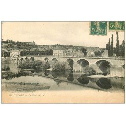 carte postale ancienne 37 CHINON. Le Pont 1913 LL29