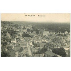 carte postale ancienne 37 CHINON. Panorama 1918