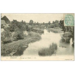 carte postale ancienne 37 CORMERY. Paysage sur l'Indre 1906