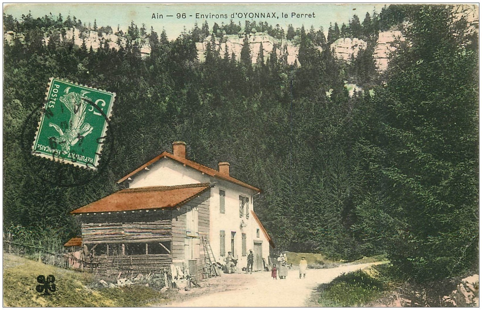 carte postale ancienne 01 Près Oyonnax. LE PERRET 1910