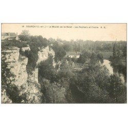 carte postale ancienne 37 COURCAY. Moulin de la Doué et Rochers 1931