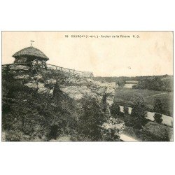 carte postale ancienne 37 COURCAY. Rocher de la Pinone 1929
