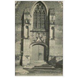 carte postale ancienne 37 GENILLE. Portail Eglise Sainte-Eulalie