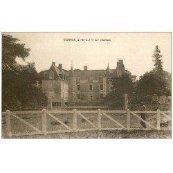 carte postale ancienne 37 GIZEUX. Le Château personnage sur cloture